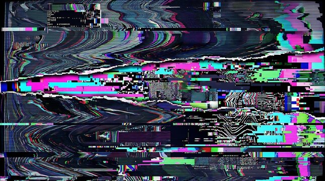 Glitchy digital distortion effect background.