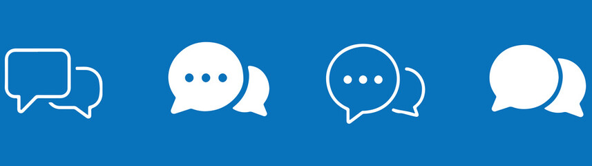 Chat bubble and messaging icon set featuring speech dialogue communication conversation comments and social interaction vector illustration  © HIKE STUDIO 9