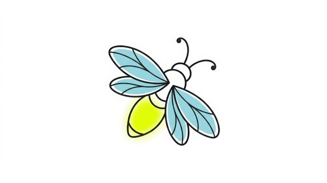 Firefly insect line art illustration