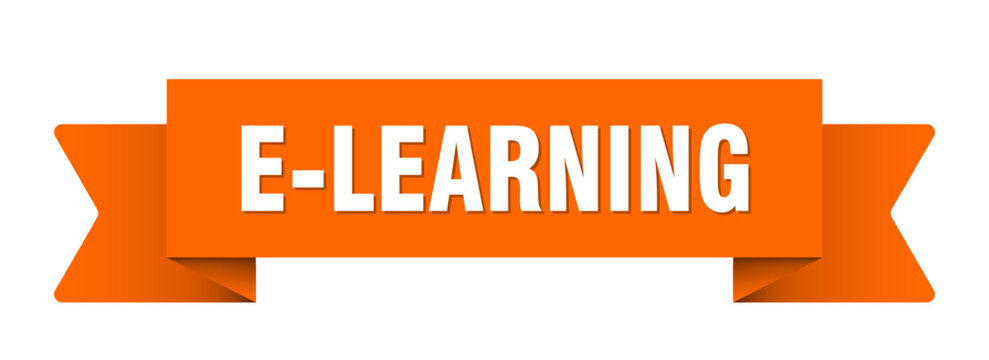 e-learning ribbon isolated on transparent background. e-learning ribbon