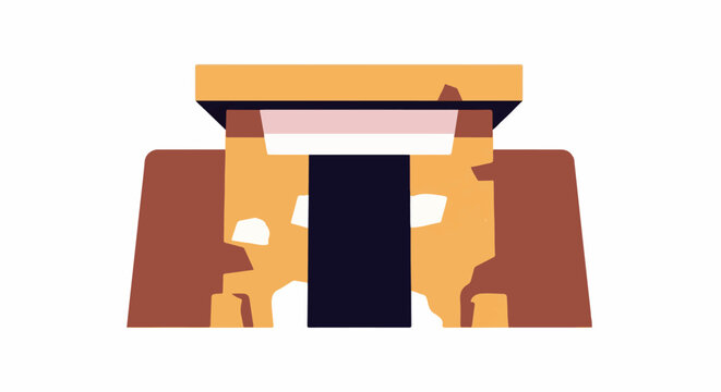 Abstract representation of ancient stone structure with archway