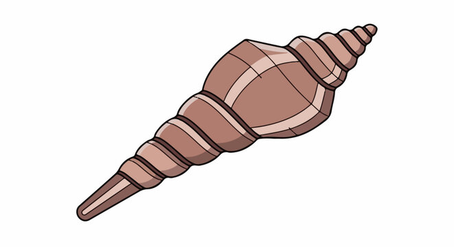 A stylized illustration of a spiral sea shell, isolated on white