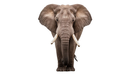 African elephant with large ears and tusks facing forward © Motruc