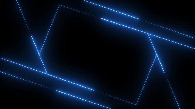 Futuristic Neon Line Animation Loop with Glowing Cyberpunk Linear Waves and Abstract Motion Graphics Elements for Creative Overlay