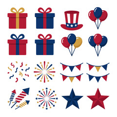 Obraz premium 4th of July border, USA banner, fireworks pattern background