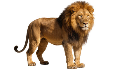 Majestic male lion with full mane standing © Motruc