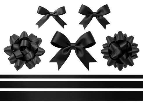Set of black bows