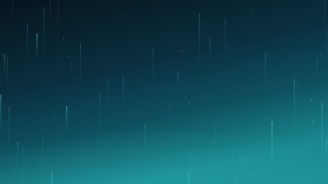 Cyan Turquoise rising light streaks background animation for modern tech and clean intros