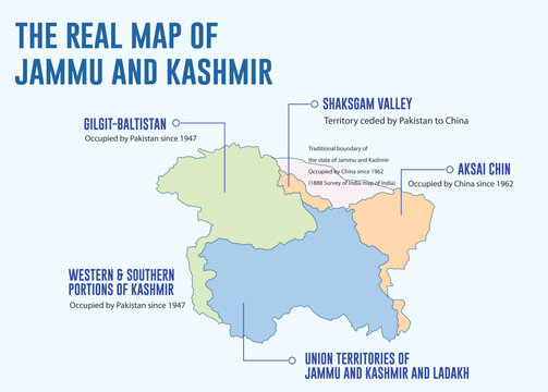 Real Map of Jammu and Kashmir