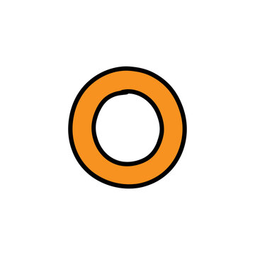 A simple orange circle shape isolated on a white background