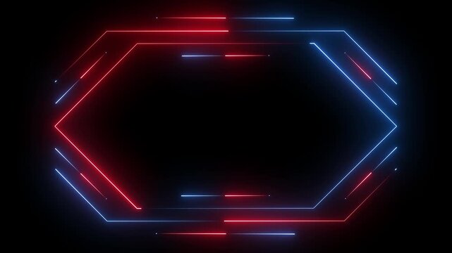 Futuristic Neon Line Animation Loop with Glowing Cyberpunk Linear Waves and Abstract Motion Graphics Elements for Creative Overlay