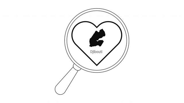 Magnifying glass over a heart with a frog inside, symbolizing love search.