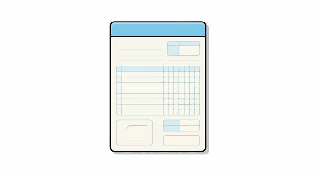 A digital illustration of a document with a blue header