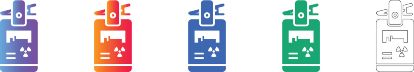 Fototapeta premium Radioactive Safety ID Badge Icon Set