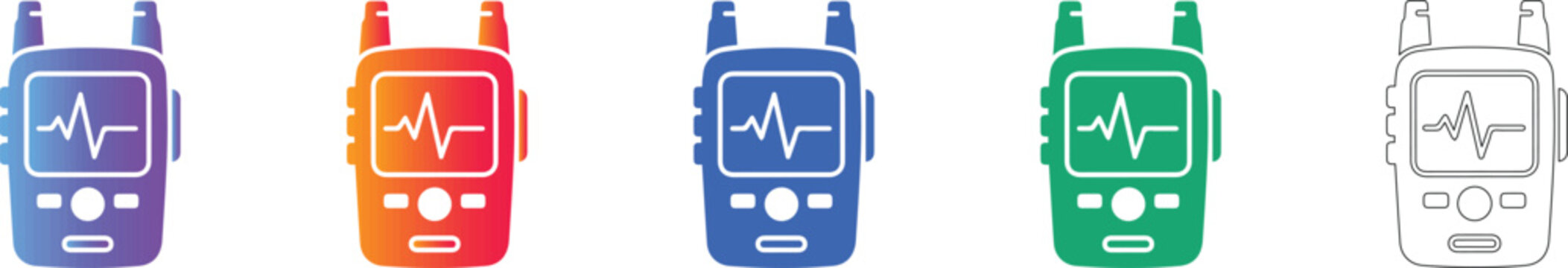 Portable Heart Rate Monitor Vector Icons