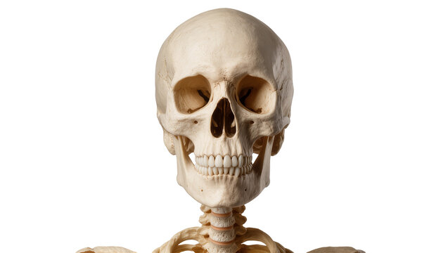 Human skull and cervical vertebrae