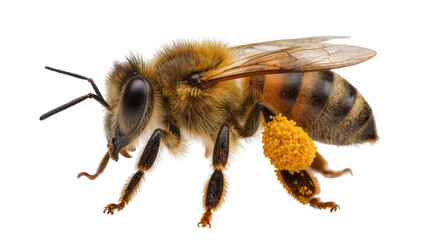 Honey bee with pollen basket on hind leg © darietta
