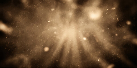 Abstract light background with particles and raindrops on ground in dark galaxy sky with stars and nebula universe © hossain