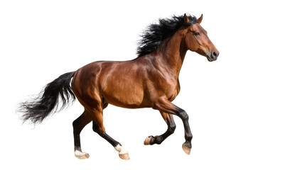 Brown horse with black mane and tail running © darietta