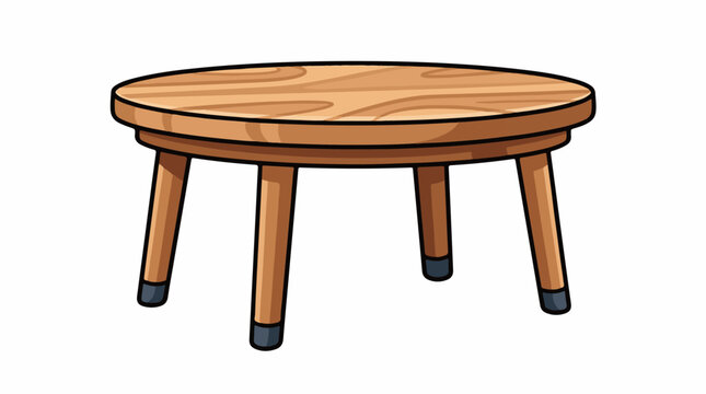 A cartoon-style illustration of a wooden stool with three legs