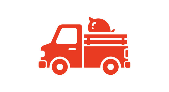 Red Fire Truck Emergency Vehicle Icon.