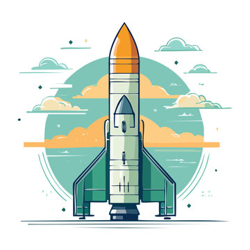 Flat design lighthouse with ocean waves