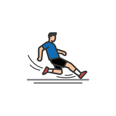 Obraz premium Minimalist vector icon of a sportsman sliding on the ground