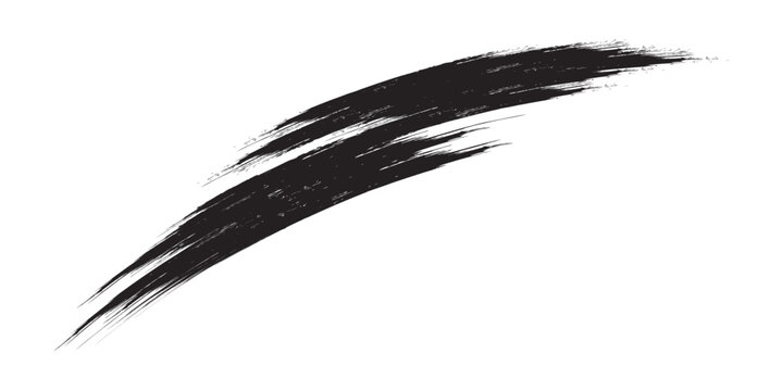 abstract black ink brush stroke on white background, dynamic grunge paint smear, bold calligraphic swoosh texture banner.