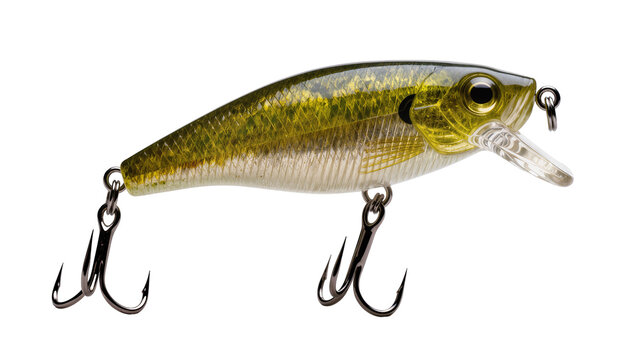 Realistic fish-shaped fishing lure with treble hooks