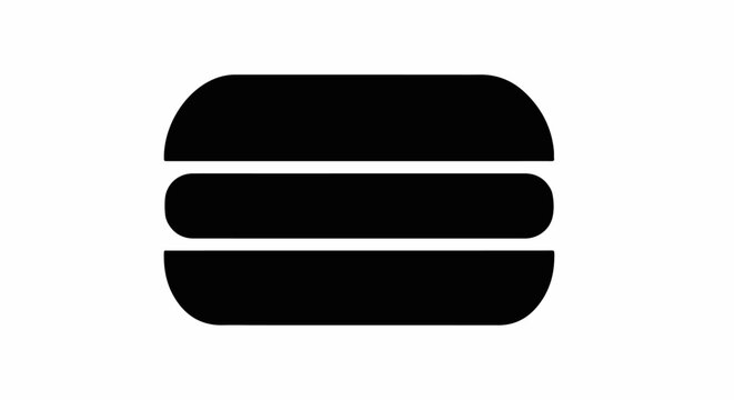 Simple black hamburger icon on a white background
