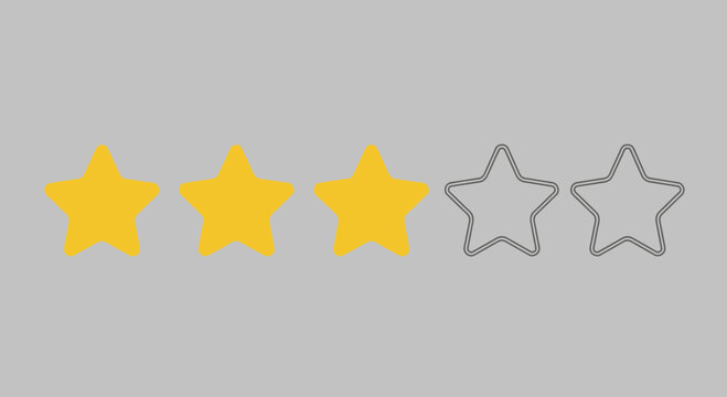 Three Yellow Stars Rated Symbol, Customer Satisfaction