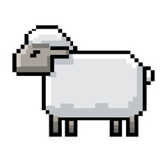 Fototapeta premium Pixel Retro sheep 8-bit Vector graphic design
