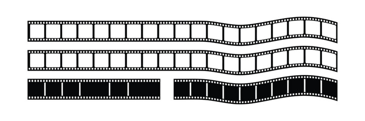 Fototapeta premium Film Tape Strip Vector Illustration Featuring Movie Cinema Reel, 35mm Filmstrip Frames, and Photography Border Design