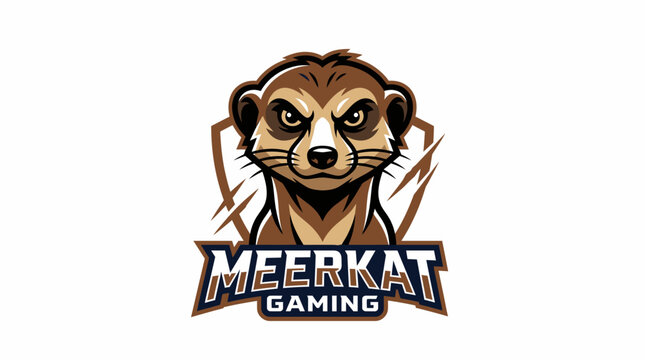 Meerkat Gaming Logo Cartoon Character.