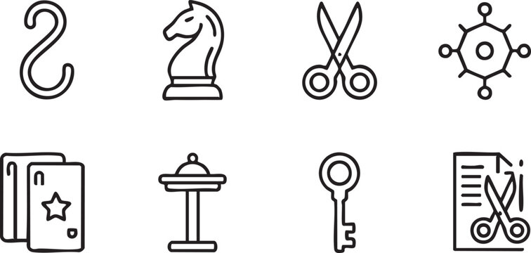 Simple Line Strategy Icon Pack for Planning Decision Making Security Access and Business Design