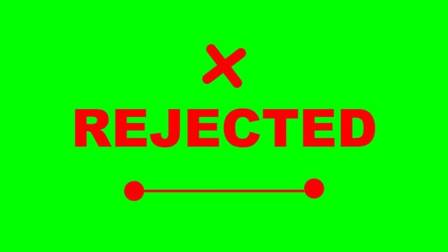 Rejected stamp on green background.
