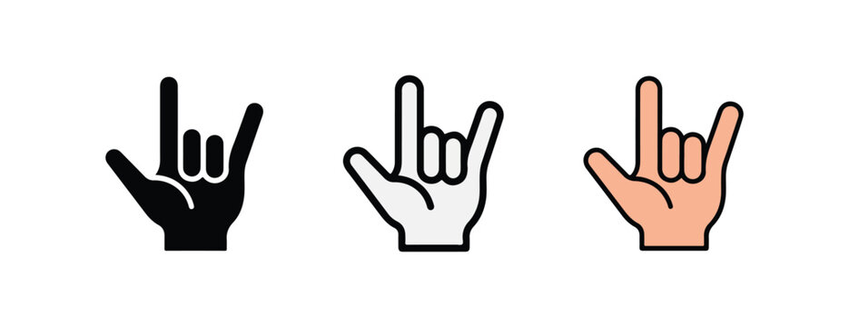 Hand gestures  rock on signs  devil horns  metal horns  heavy metal signs