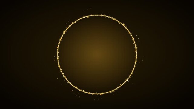 Golden Ring Circle Particles Background Loop