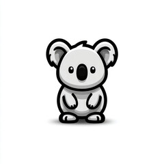 Naklejka premium Cute koala cartoon illustration with copy space