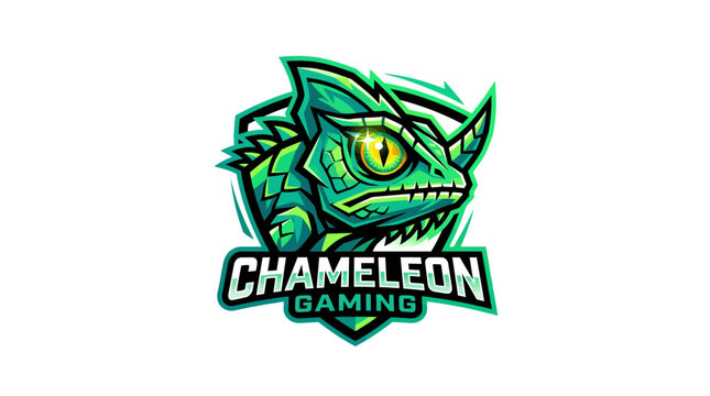 Green Chameleon Gaming Logo Design.