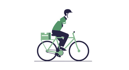 Naklejka premium Person Riding Bicycle Wearing Helmet.