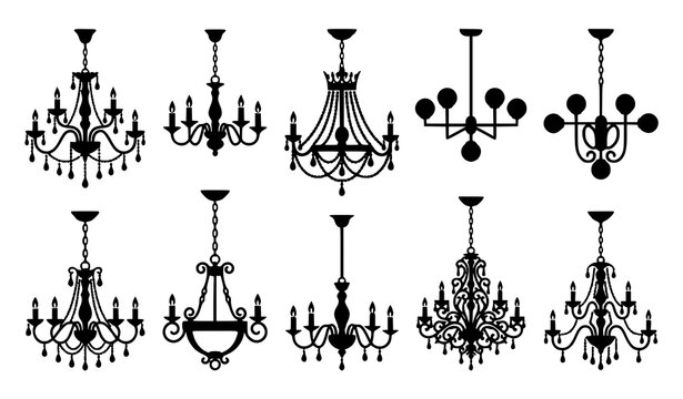 Elegant Chandelier Silhouette Collection Featuring Luxury Ceiling Light Decorative Designs