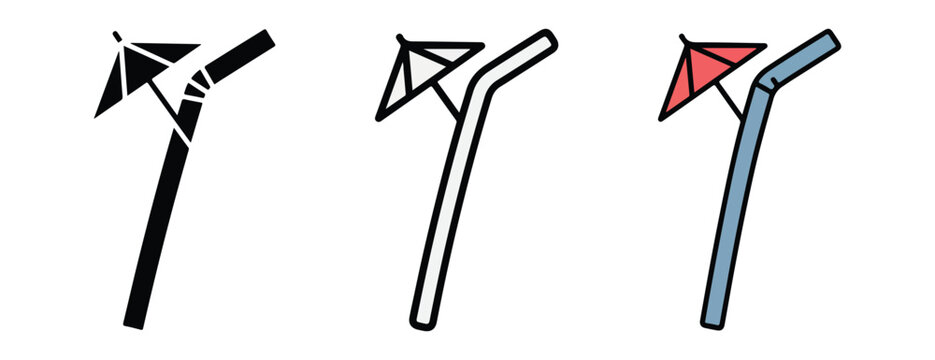  umbrella topped straws for cold drinks on white background  fun summer accessories