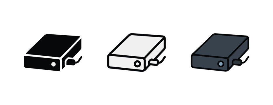 external, hard, drive, portable, storage, data, icon, 