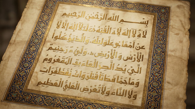 Ayat Al-Kursi Traditional Kufi Sacred Verse Calligraphy