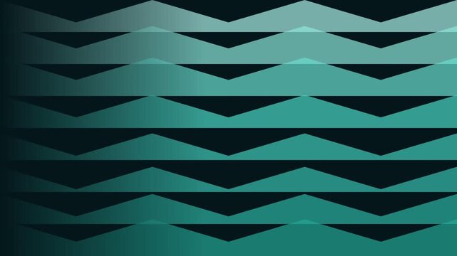 Teal zigzag bands on dark background, corporate dynamic motion loop
