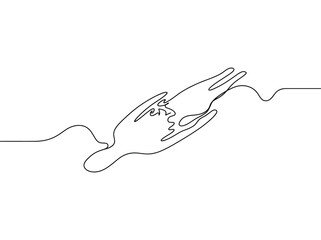 Obraz premium One line art of a person diving gracefully into water while in motion
