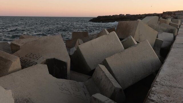 concrete cubist pier, New Harbor, Stanford, South Africa