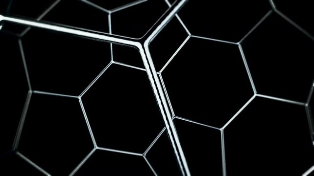Soccer ball outline panels rotating from inside view with transparent background alpha channel, seamless loop overlay for sport broadcast and football event content 16:9