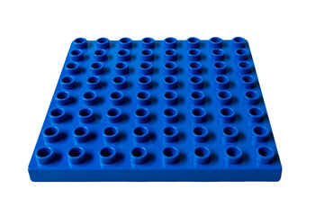 Naklejka premium Front Perspective view Dark Navy Blue Square Lego duplo base plate toy block brick isolated on white